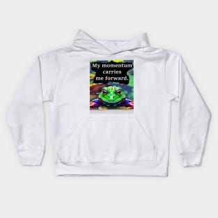 motivational mantra with super colorful frog design Kids Hoodie